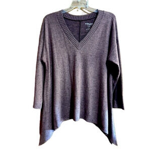 Torrid 1X Super Soft V-neck hanky hem long sleeve tunic